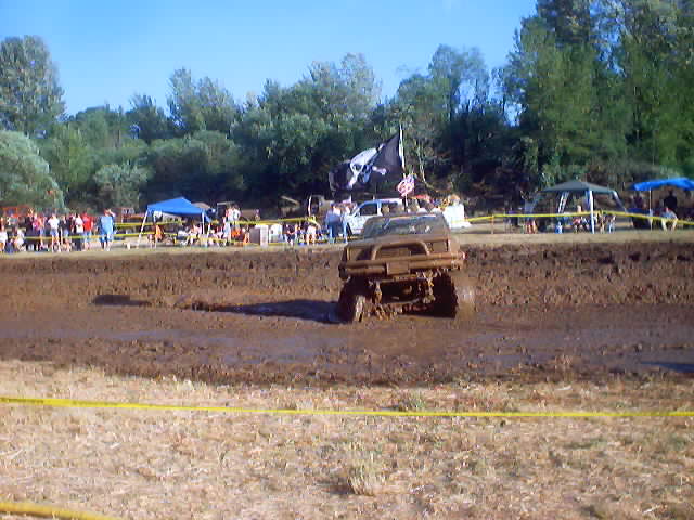 1976 Ford F-100 stuck in mud during a race