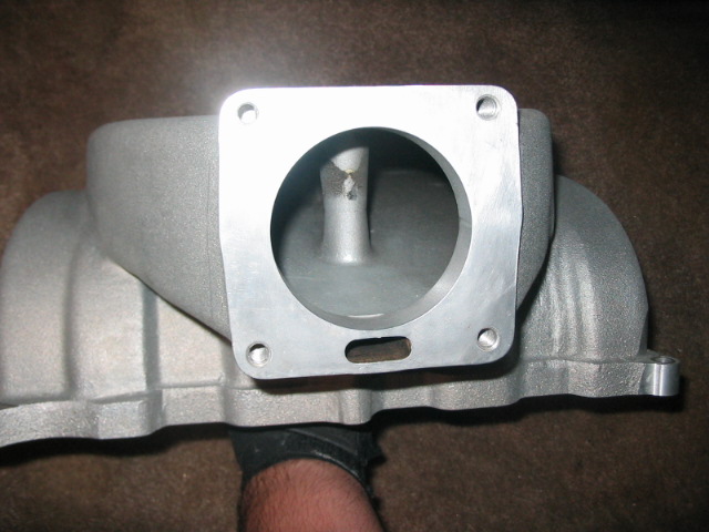 Intake manifold with square throttle body opening
