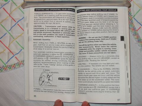 1988 Ford Bronco - owners manual overdrive 1