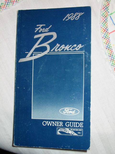 1988 Ford Bronco - owners manual cover