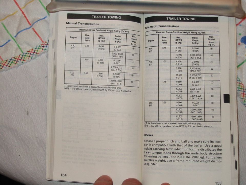 owner manual towing