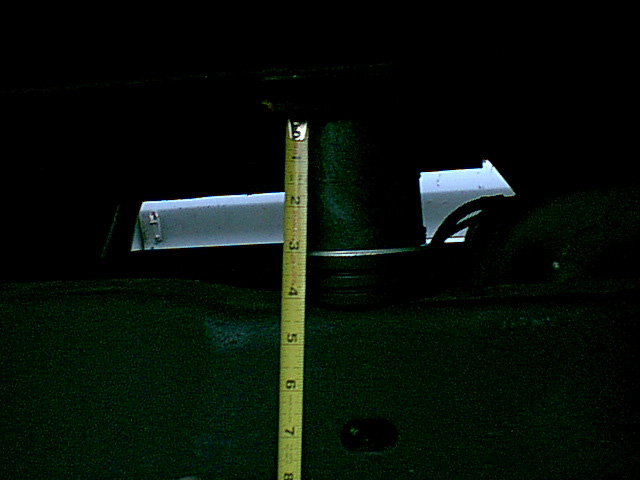 you can see the whole space is 4 1/2" space after the poly body mounts and body lift kit.
