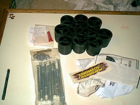 1983 Ford Bronco - Here are the 3" body lift parts out of the box.