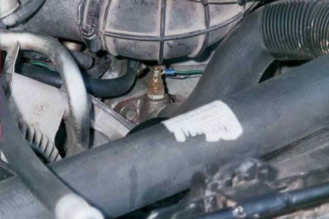 1994 Ford Bronco - temp sender for aftermarket water temp guage. Goes into top of new thermostat housing after i broke the carppy stock housing
