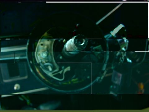 1988 Ford C-350 (Centurion Conversions) - Close-up view of the steering column's internal components and associated wiring.