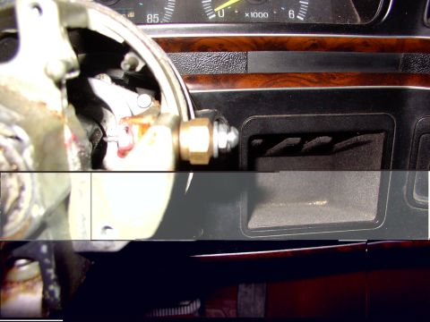1988 Ford C-350 (Centurion Conversions) - Dashboard view with focus on the steering column assembly and a speedometer reading 85.