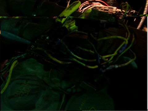 1988 Ford C-350 (Centurion Conversions) - A tangled mess of wires and connectors is visible in the engine compartment.