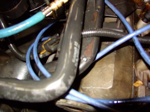 1988 Ford C-350 (Centurion Conversions) - Engine bay hoses and wiring detail.