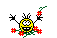 1995 Ford Taurus - A pixelated smiley face appears amidst a dark background with scattered red starbursts.