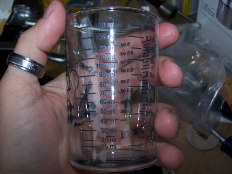1986 Ford Bronco - measuring cup to thin Durabak