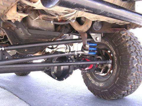 1994 Ford Bronco - upper track bar mount. Welded to frame and notched for access to the gearbox bolt