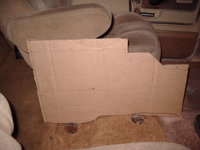 I deviated from the template when I decided to cut the sides.  This was mainly used to get the contour of the floor and transmission hump.