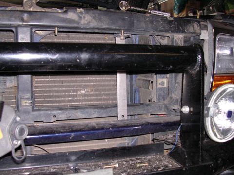 1994 Ford Bronco - One of the brackets being test fit on the drivers side. I made the brackets from 1/4 by 1.5 inch flat stock. bent the top and mounted it to…