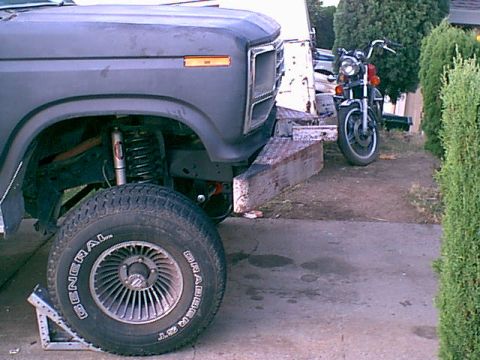 1983 Ford Bronco - Here is a side shot of the bumper installed. it looks good time to paint the top side of the bumper.
