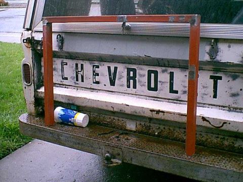 1983 Ford Bronco - Here is the new grill guard. it is just 2"X3" square tube. i welded amd ground smoth. it is so tall since it is going thru the bumper top a…