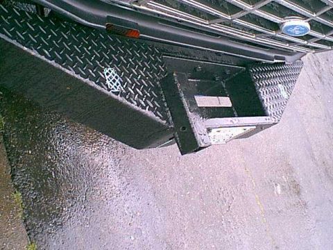 1983 Ford Bronco - Here is the spot the grill guard is going to go. you can see the squares i cut out with the plasma cutter.