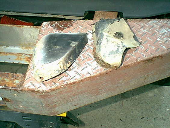 Here is the lower part of the front fender i cut out. there is a plastic inside liner i removed that too.