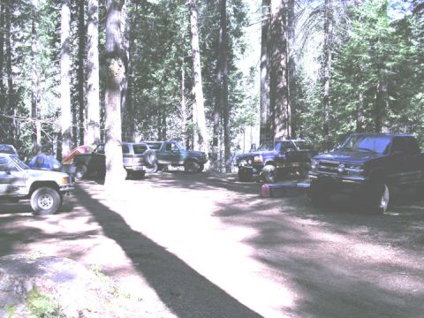 1994 Ford Bronco - Half the campsite. We had like 10 or so rigs. It is a great big site near the river.