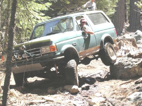 1994 Ford Bronco - Coming down the trail. this waterfall area would prove to be harder at 9 pm and going up.