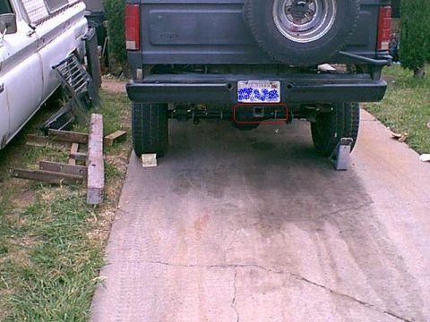 1983 Ford Bronco - Here is how the rear started out. There is a class VI hitch under the bumper. You can see the ne bumper in the grass. tis was on a 1977 ful…