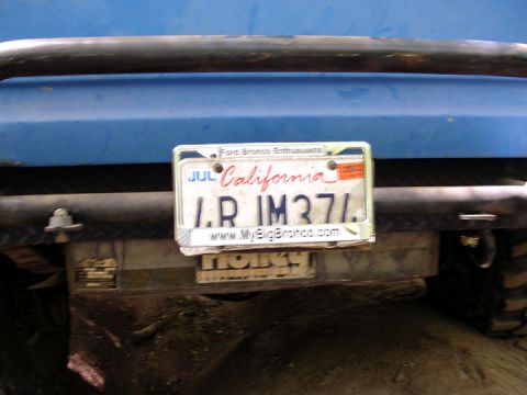 1994 Ford Bronco - Dons new license plate frame