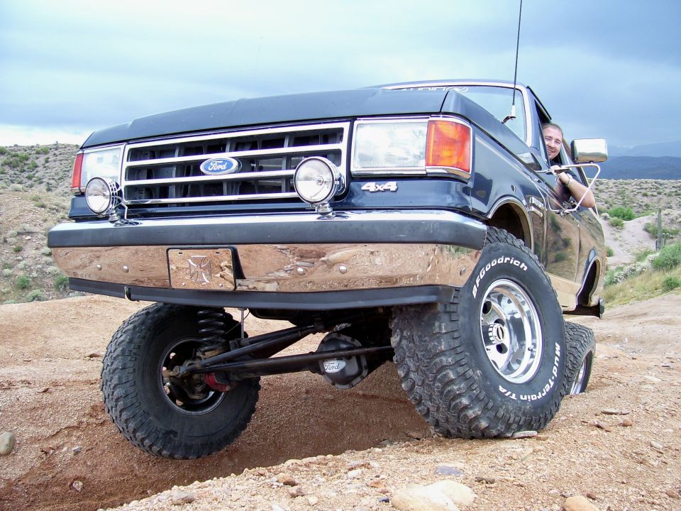 1987-1991 Ford F-Series truck with lifted suspension and off-road tires