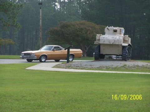 1973 Ford Ranchero - Looking down the barrel of a cannon, it was aimed at the tank, not the truck.