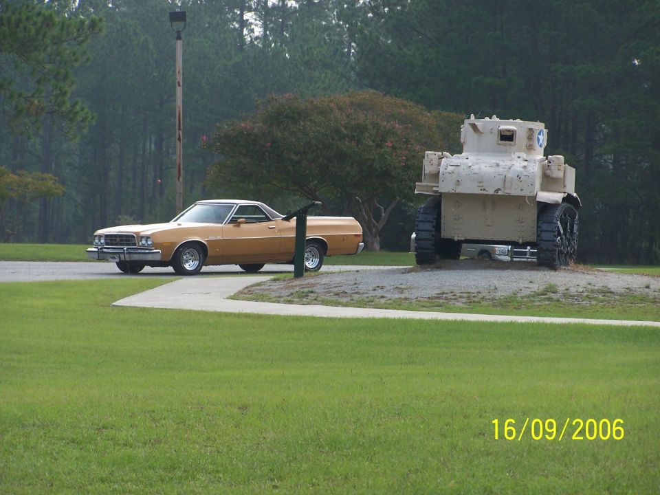 Looking down the barrel of a cannon, it was aimed at the tank, not the truck.