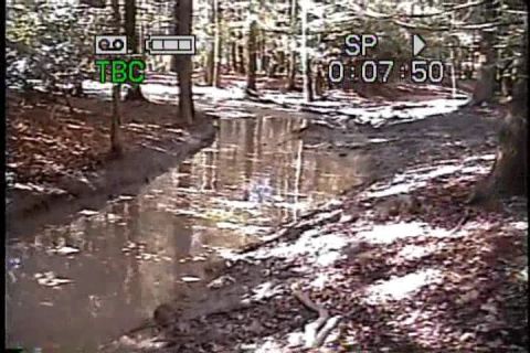 1989 Ford Bronco - A muddy off-road path winds through a wooded area, with a timestamp overlay indicating 0:07:50.
