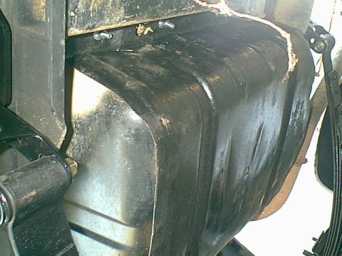 1983 Ford Bronco - I had to drop the gas tank to complete the shackle flip. i replaced the lines while i was there and cleaned the outside.