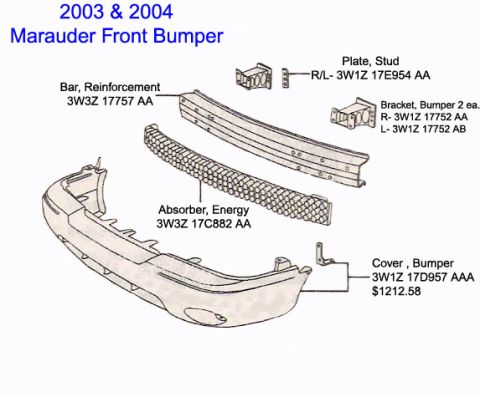 1996 Mercury Grand Marquis - Marauder front bumper