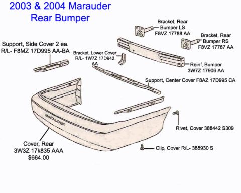 1996 Mercury Grand Marquis - marauder rear bumper