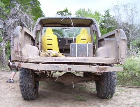 1979 Ford Bronco - twisted/bent frame after hitting trees rolling down a very steep hill backwards
