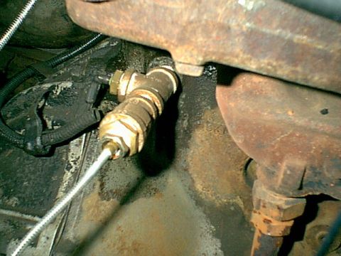 1983 Ford Bronco - to install the water temp probe i just removed the stock sending unit and added a couple nipples and a tee and an adapter. i put the stock…