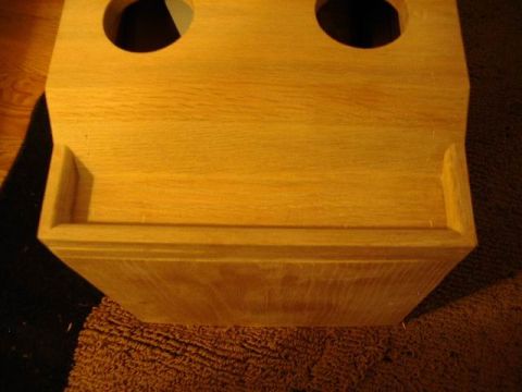 1985 Ford Bronco - This wooden center console appears to be a custom build, possibly for a vehicle interior.