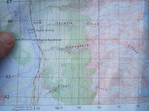 2003 Jeep TJ - A topographic map displays geographical features and includes handwritten annotations.
