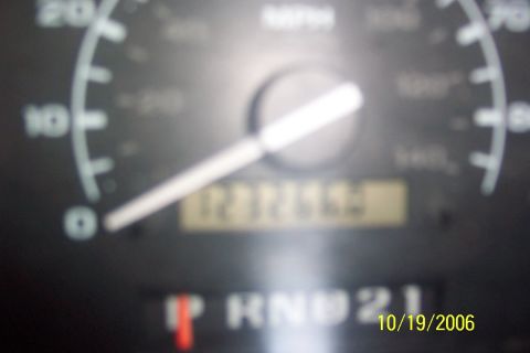 1996 Ford Bronco - Close-up of a vehicle's odometer and gear selector display.
