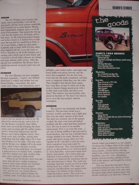 1984 Ford Bronco - This 1984 Ford Bronco underwent extensive restoration and customization, including a new paint job and upgraded suspension.