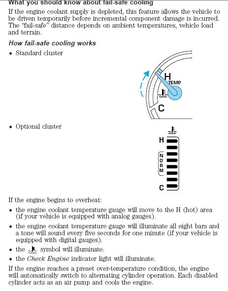 1996 Mercury Grand Marquis - 98+ failsafe cooling description 1