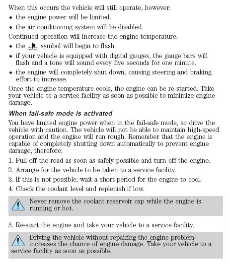 1996 Mercury Grand Marquis - 98+ failsafe cooling description 2