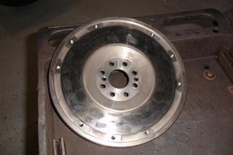 2005 Ford GT - Clutch side of flywheel showing damage to friction surface.