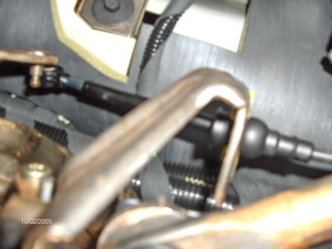 1996 Mercury Grand Marquis - A view of the stock shifter cable & it's mounted setup