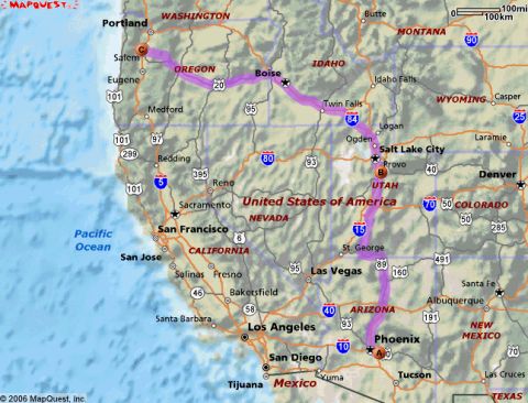 1991 Ford Bronco - Road map of California and Nevada, detailing highways and populated areas.