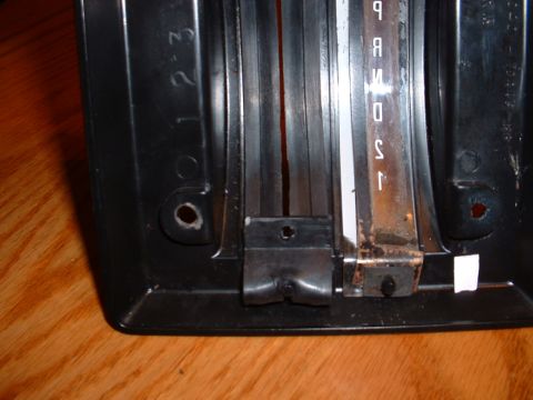 1978 Ford Mustang II - Close-up of an automatic transmission shifter plate showing the gear indicators P, R, N, D, S, and L.