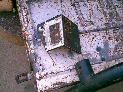 1983 Ford Bronco - i had some 6" angle sitting in the shop. so i drilled a few mounting holes and cleaned the welding area up.