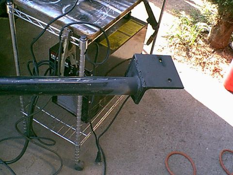 1983 Ford Bronco - here the new foot is welded to the roll bar. I am not a great welder but it is looking alot better.