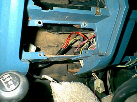 1983 Ford Bronco - The dash was beatup real bad. Here is the stock hole. i needed to make an adapter to swap the panels.