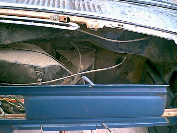 After removing the dealer added AC this left a huge hole in the dash. most of the bracing was destroyed or cut out. the dash front was hacked up too.