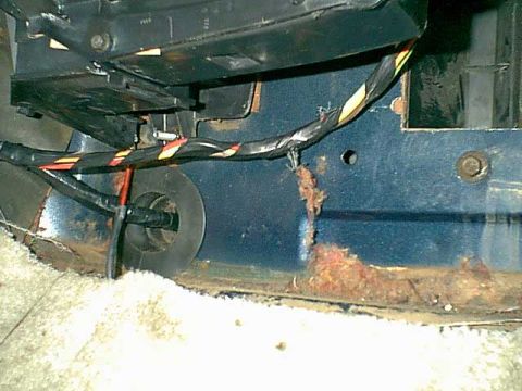 1983 Ford Bronco - I drilled a hole thru the floor board for the condisation drain. you can see the line in red. You can see the new recirculation door i had…