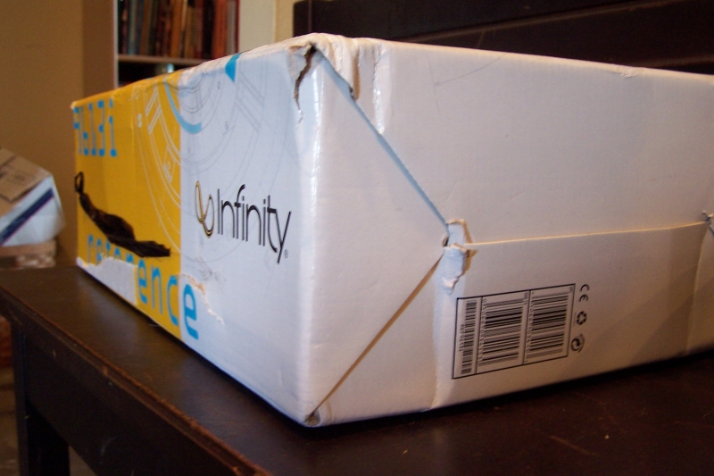 Exterior damage to the corners of the box